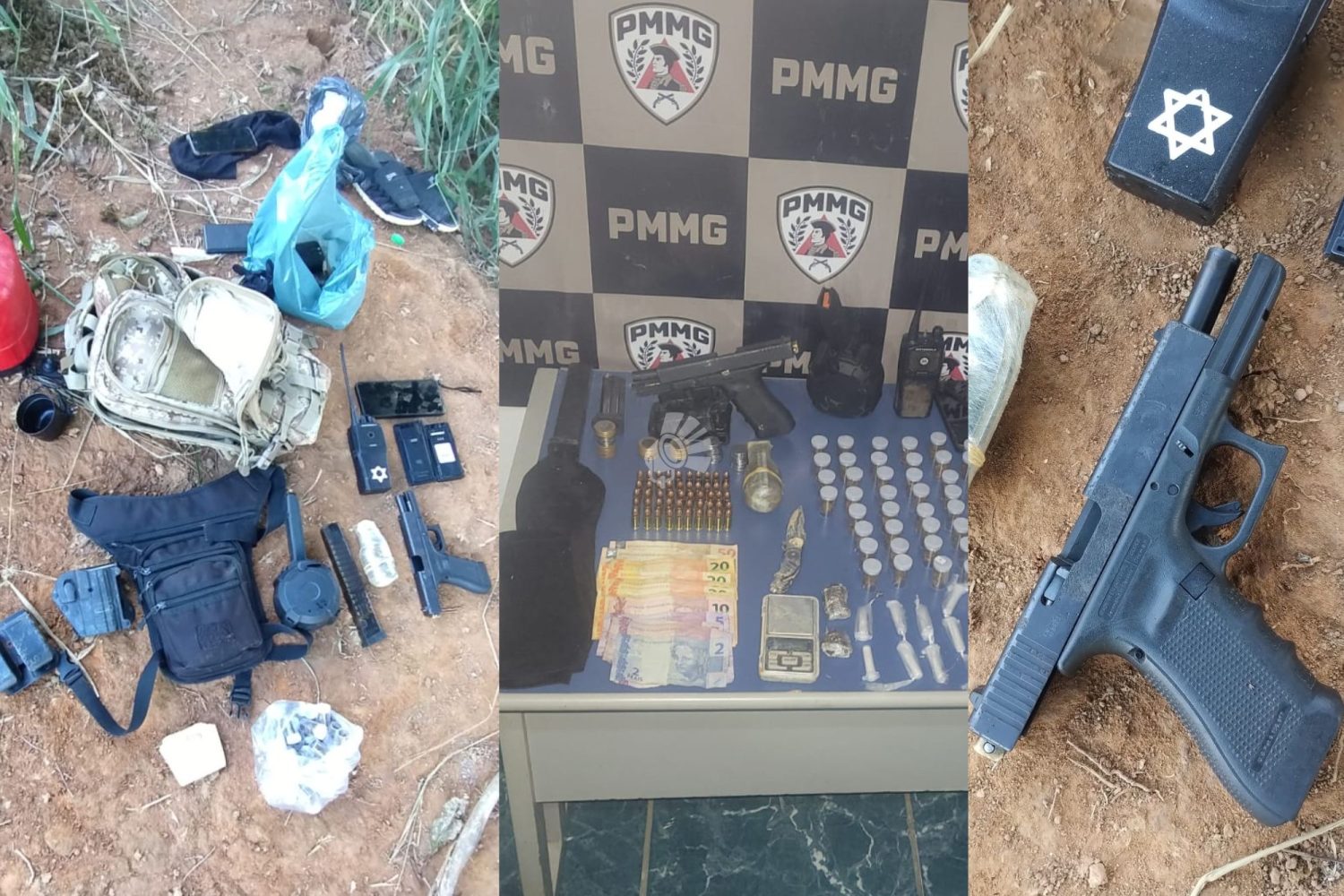 Materiais apreendidos (Foto: PMMG)