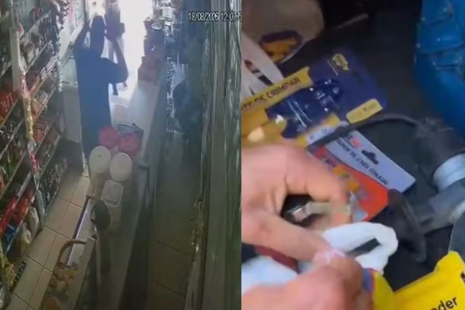 Suspeito foi preso e objetos foram apreendidos — Foto: Reprodução/TV Globo